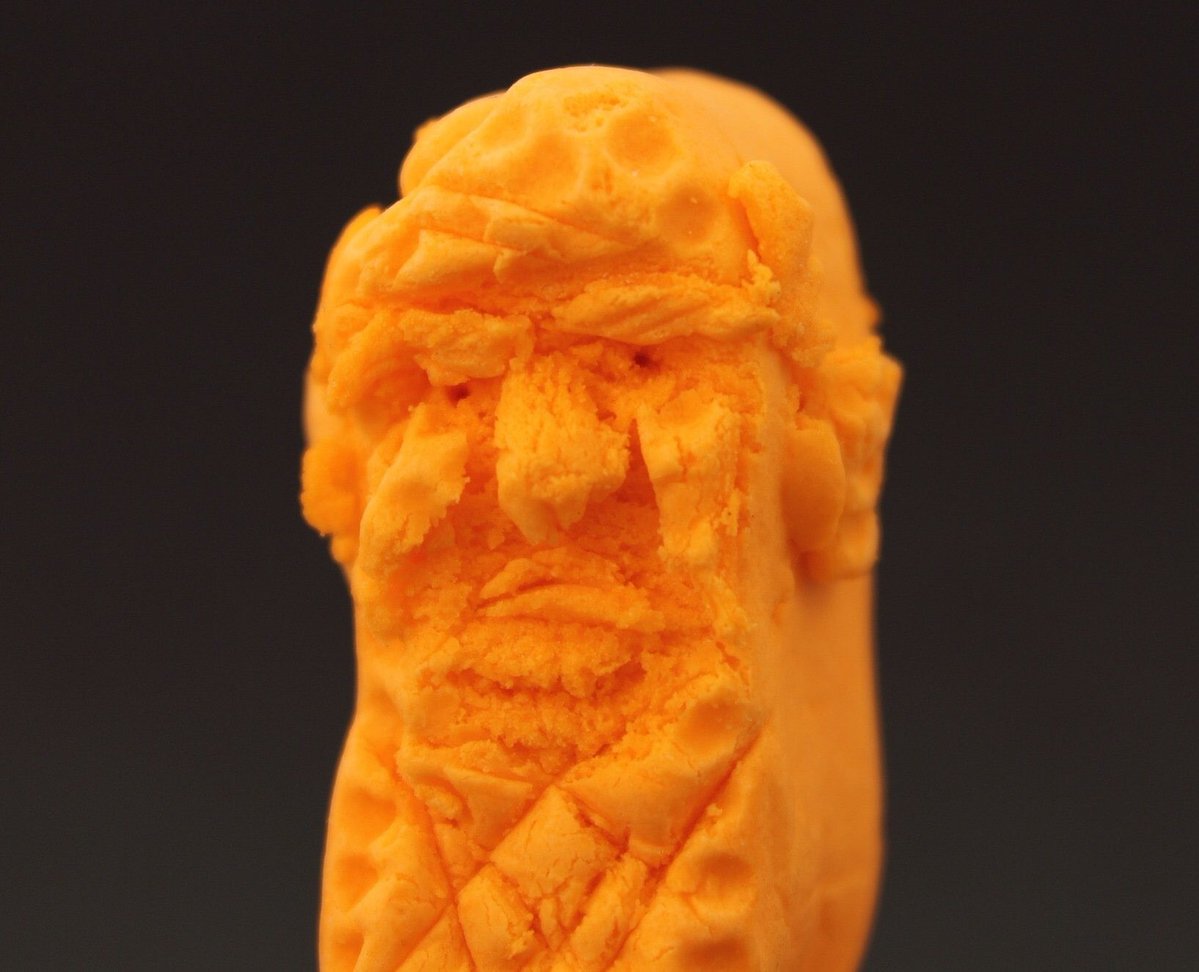 Donald Trump carved out of a Cheeto